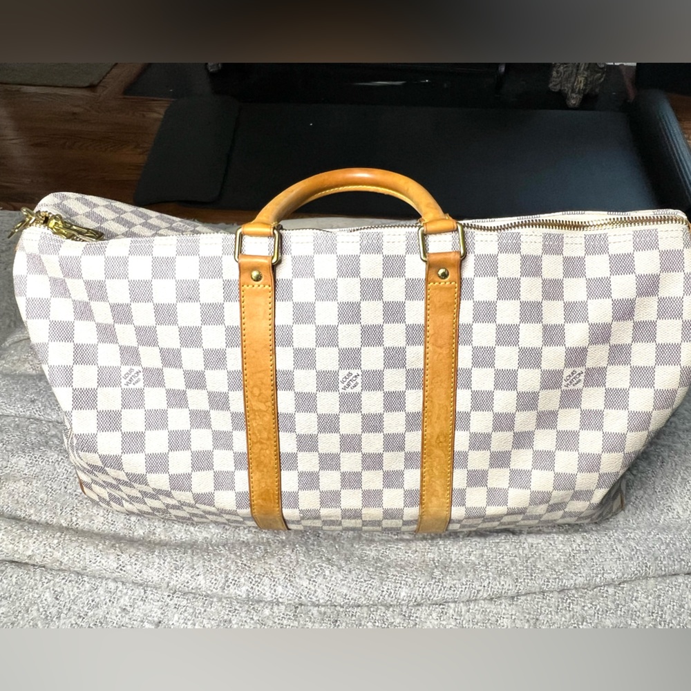 Authentic Louis Vuitton Damier Azur Keepall 50
